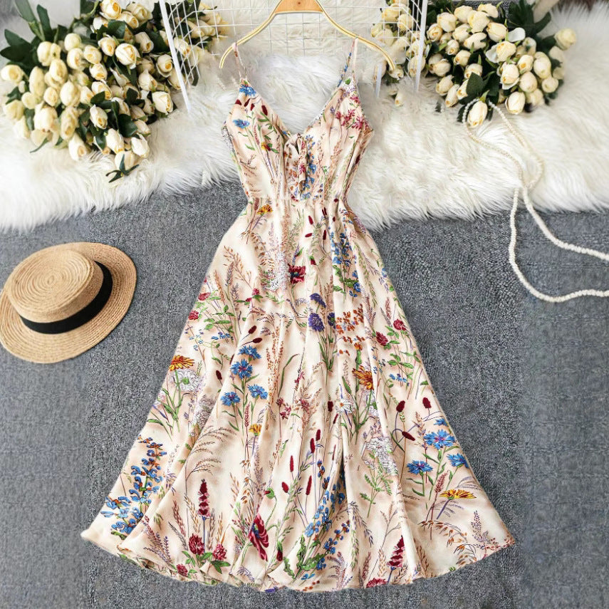 Printed halter dress