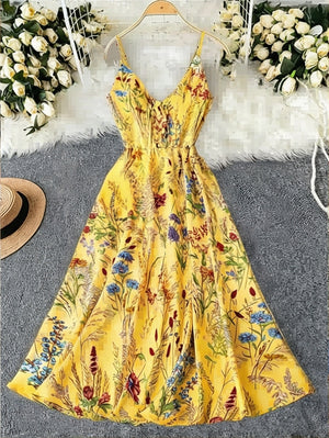 Printed halter dress