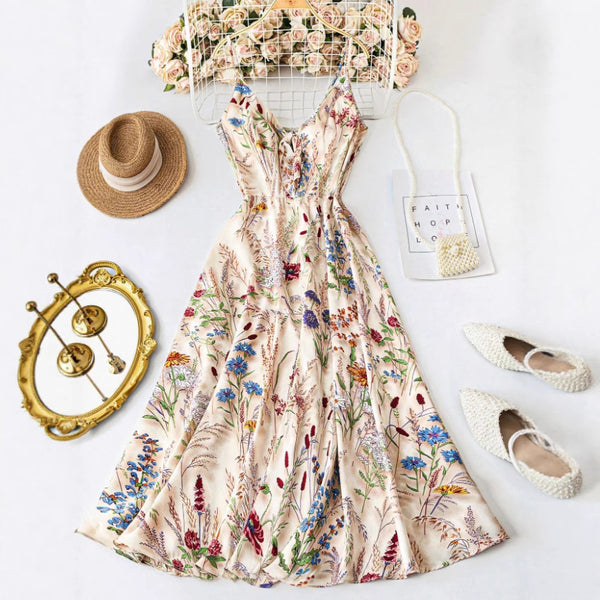 Printed halter dress