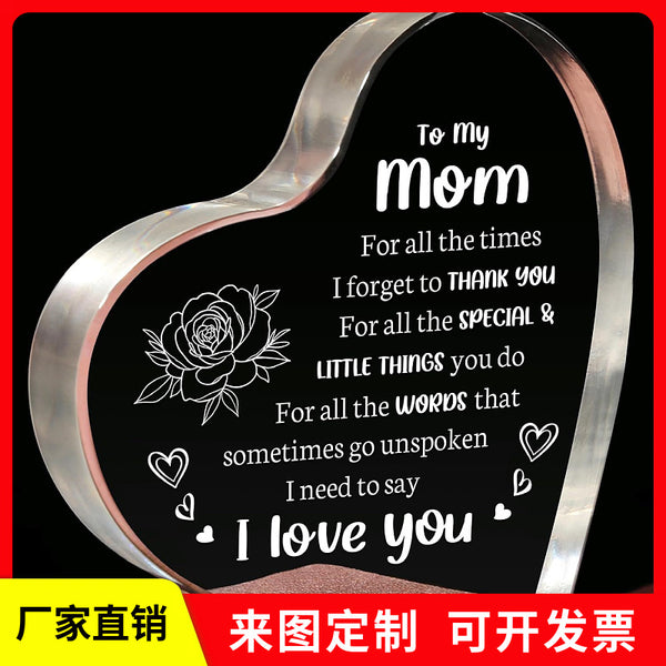 Crafted Acrylic heart-shaped Mother's Day