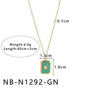Halskette aus 18-karätigem Gold und Edelstahl 