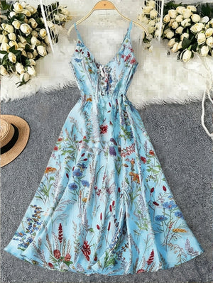 Printed halter dress